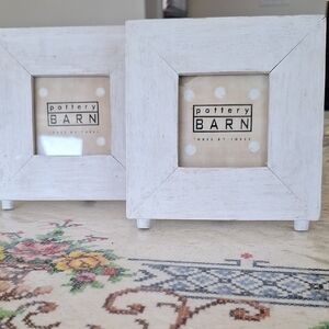 Pottery Barn Rustic White Photo Frame Duo